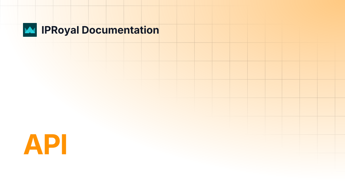 API | CN | IPRoyal Documentation
